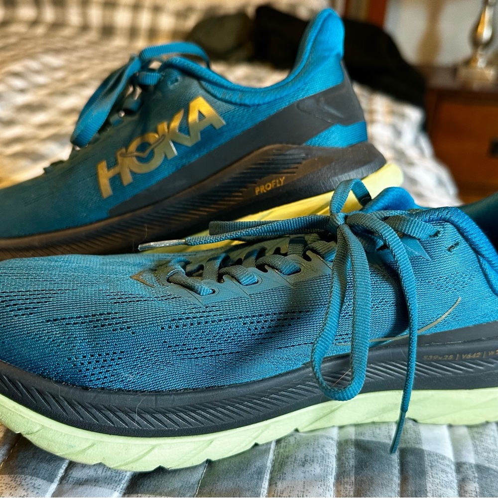 Hoka Teal and Lime Athletic Shoes - Picture 3 of 8